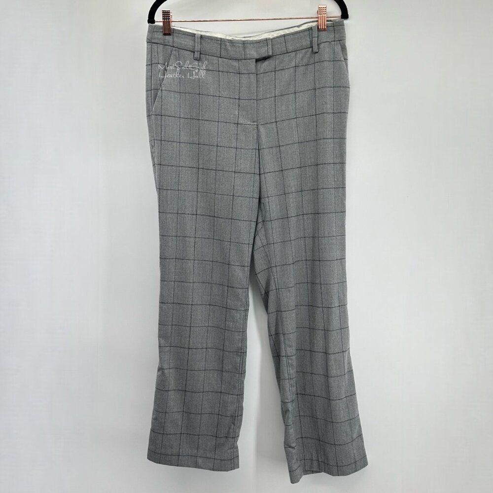 Talbots Petites Windsor Gray Checked Wool Trouser Pants Size 10